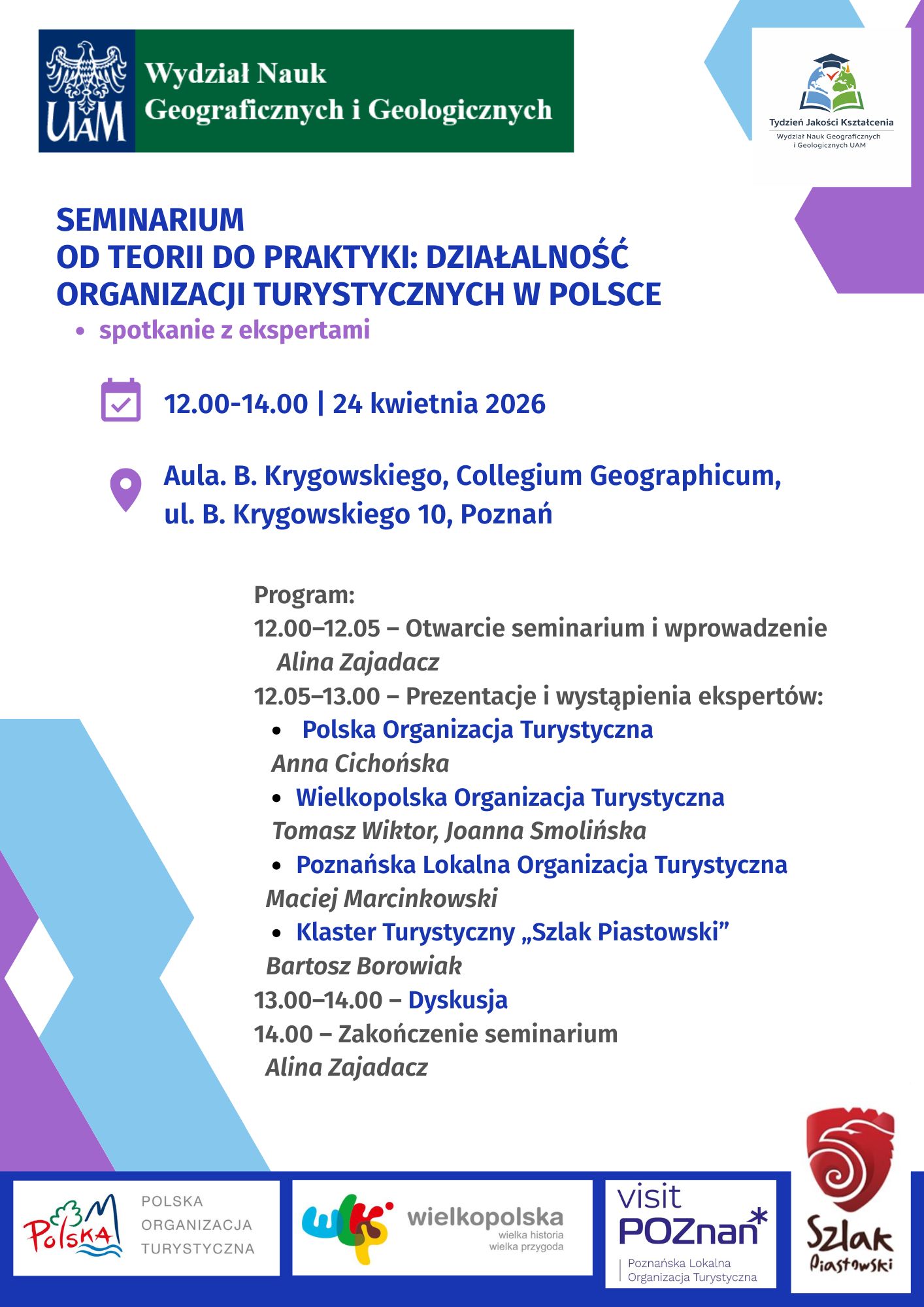Plakat reklamujący Seminarium od teorii do praktyki